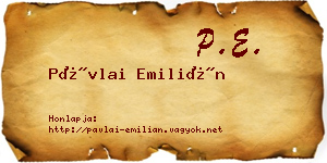 Pávlai Emilián névjegykártya